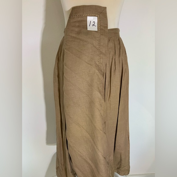 Abby Rose for Strategy - taupe linen wrap skirt - Picture 3 of 5